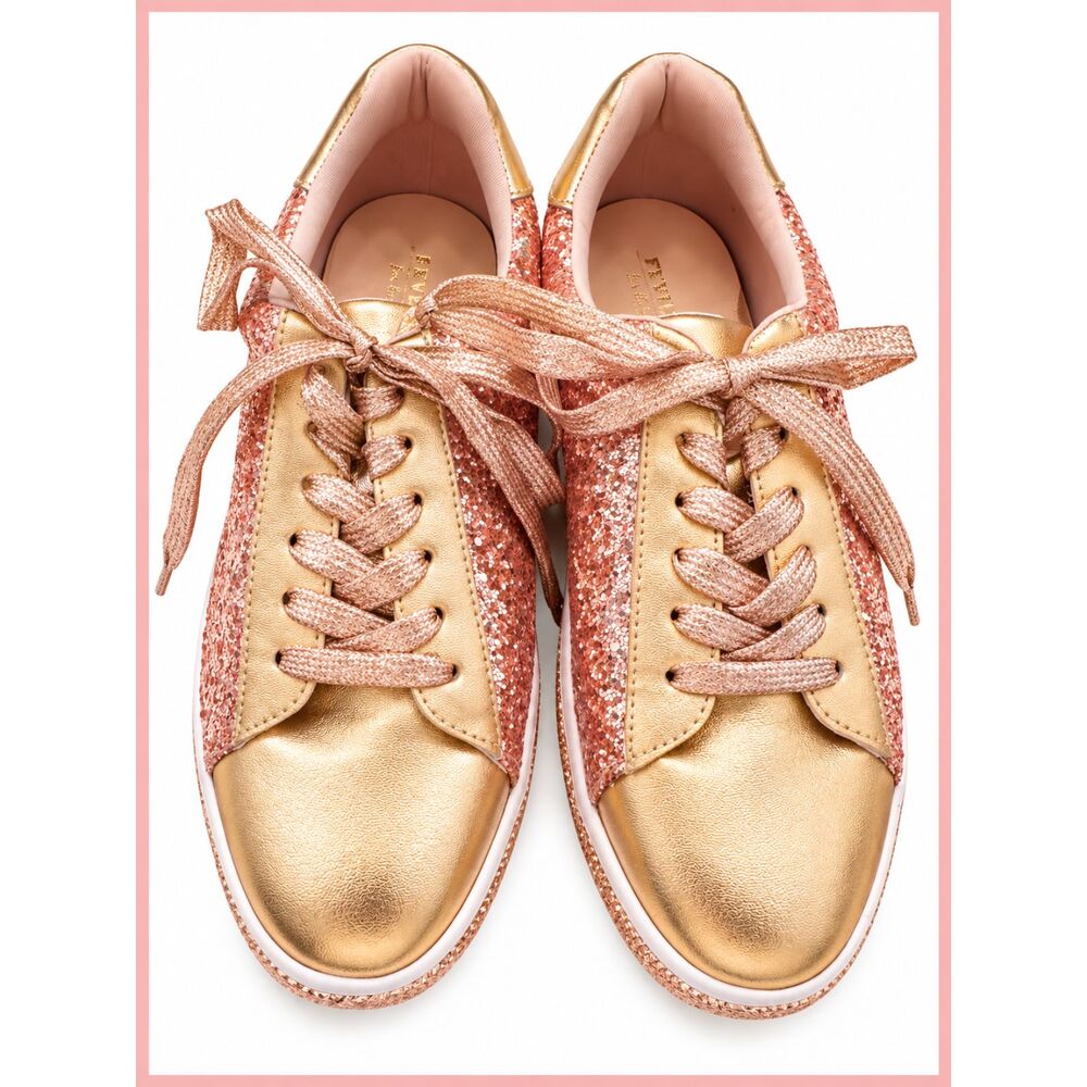 Feversole Gold Sparkly Sneakers – Brand New! ✨ Size 8.5